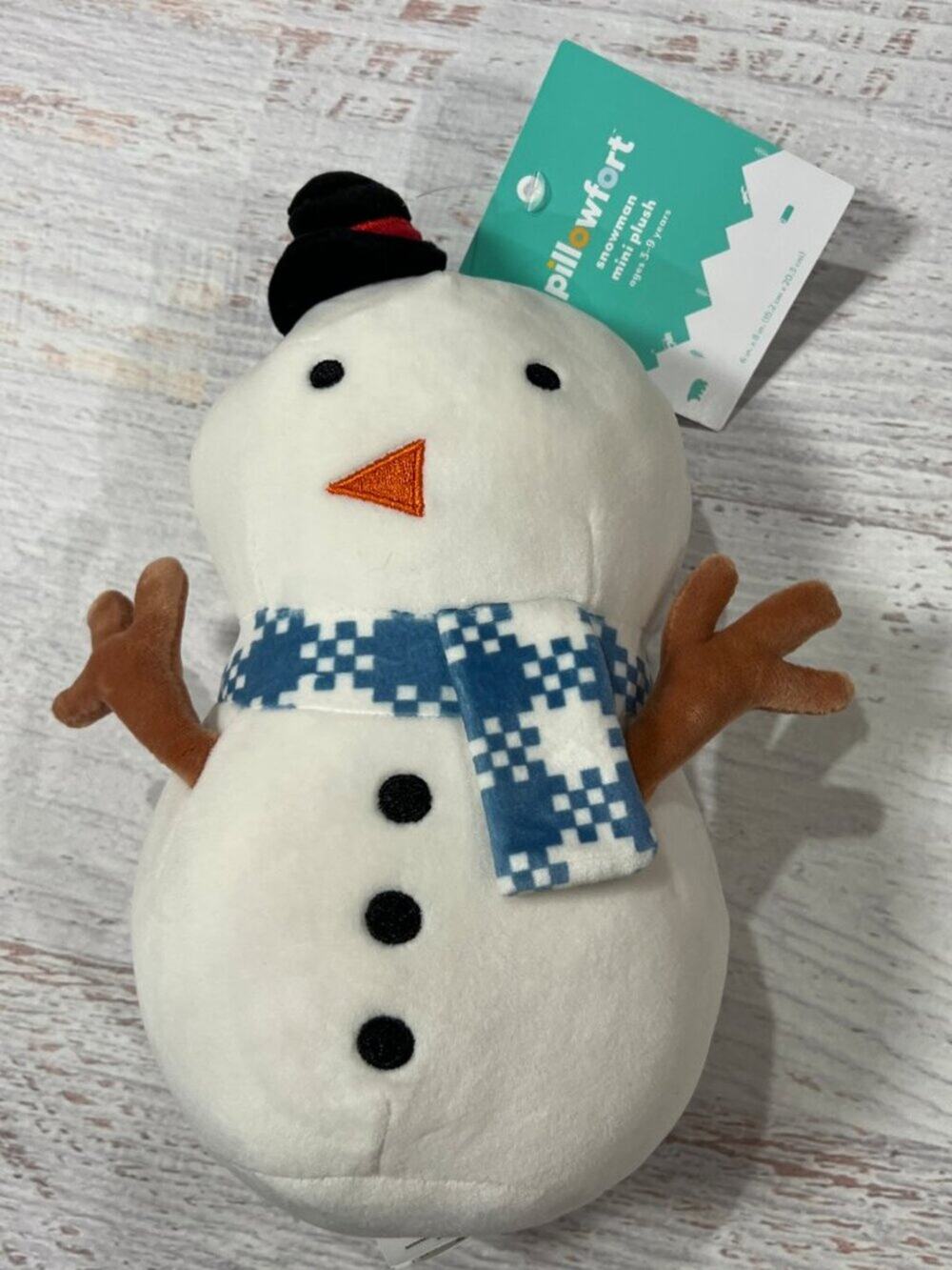 Pillowfort Snowman Mini Plush 8 Inch NEW